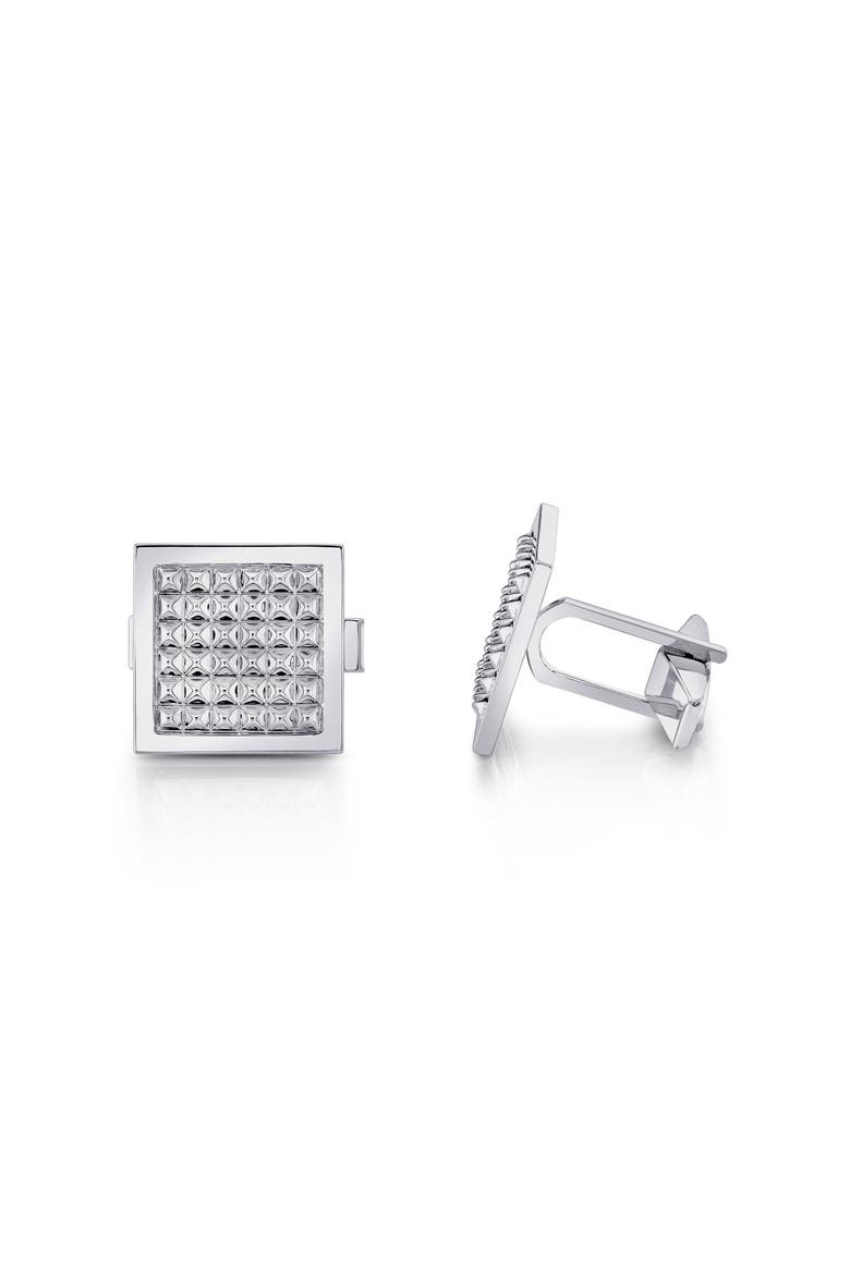 Men's Tetra Cufflinks, Alternate, color, Silver