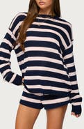 EDIKTED Amaris Stripe Oversize Cotton Sweatshirt