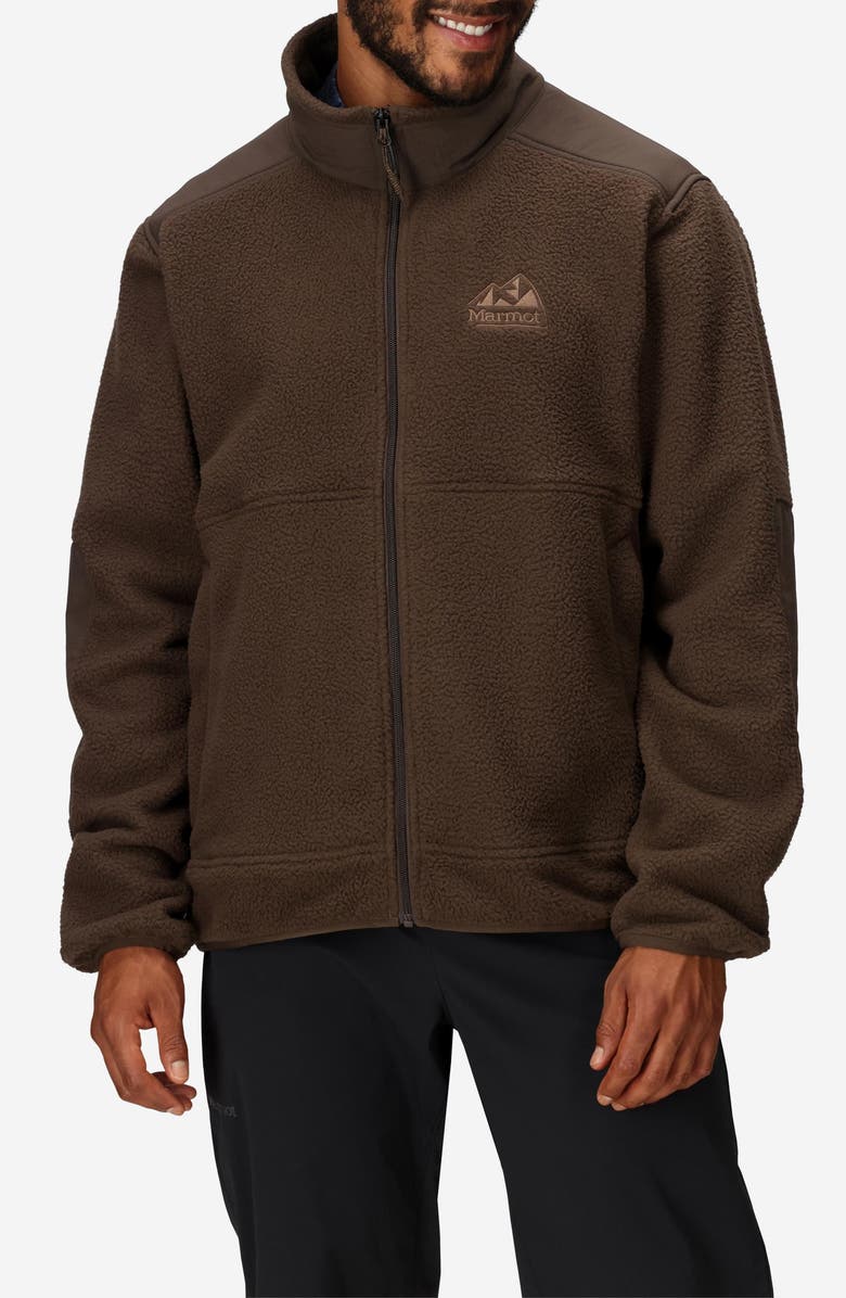 Marmot Wanderer High Pile Fleece Jacket, Main, color, Hickory Nut