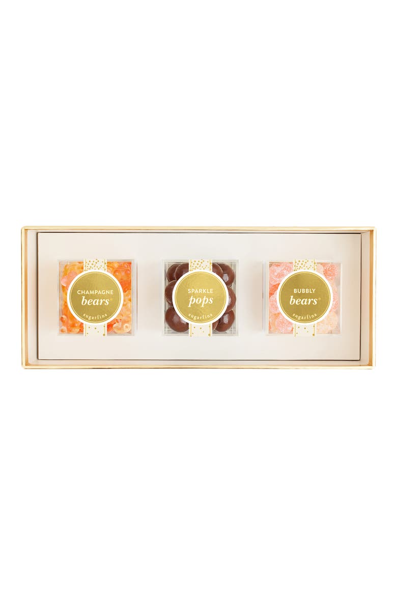 Sparkling Holiday 3-Piece Candy Bento Box, Main, color, BEIGE