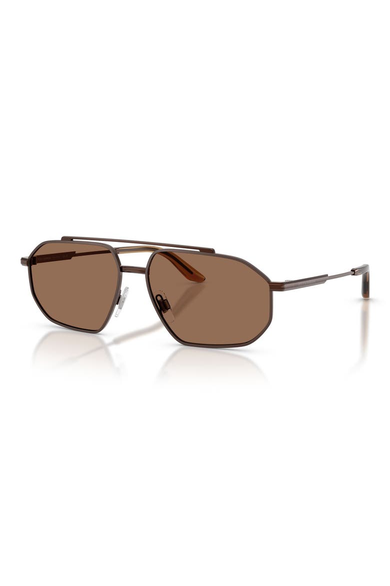 59mm Pilot Sunglasses, Alternate, color, BROWN/ MATTE BROWN / BROWN