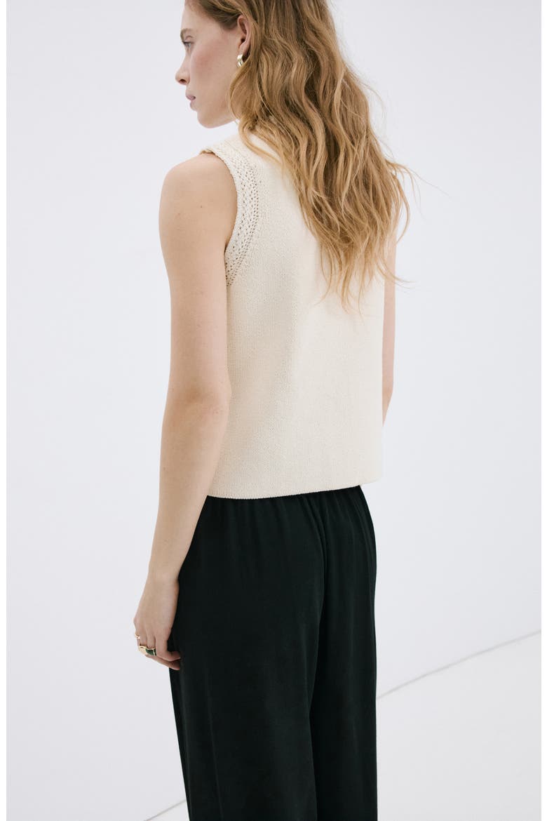 Chaleco Frida Cotton Blend Sweater Vest, Alternate, color, ECRU
