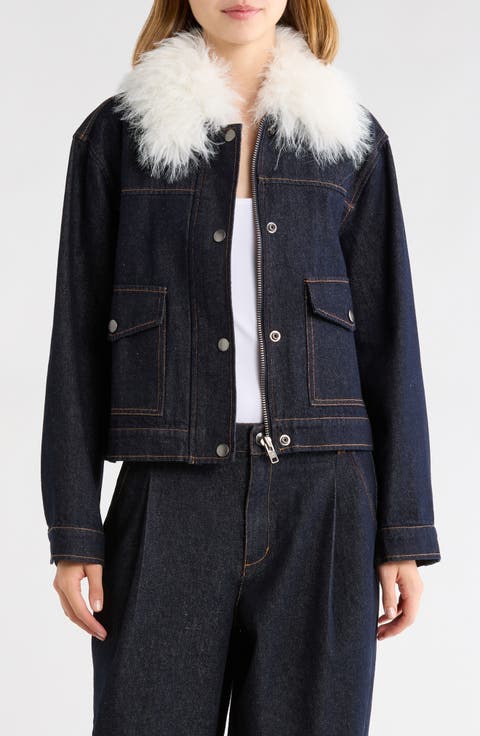Sawyer Faux Fur Collar Denim Jacket