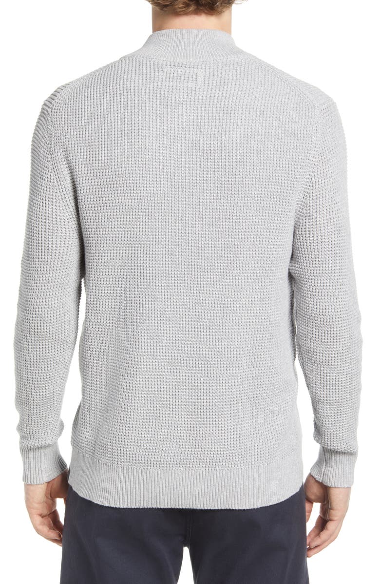The Normal Brand Waffle Knit Quarter Zip Pullover, Alternate, color, Grey