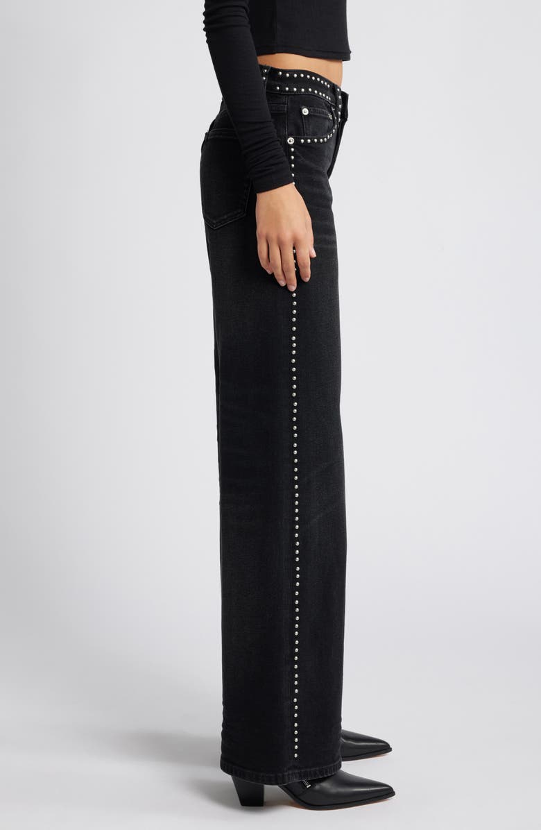 Re/Done Studded Wide Leg Jeans, Alternate, color,