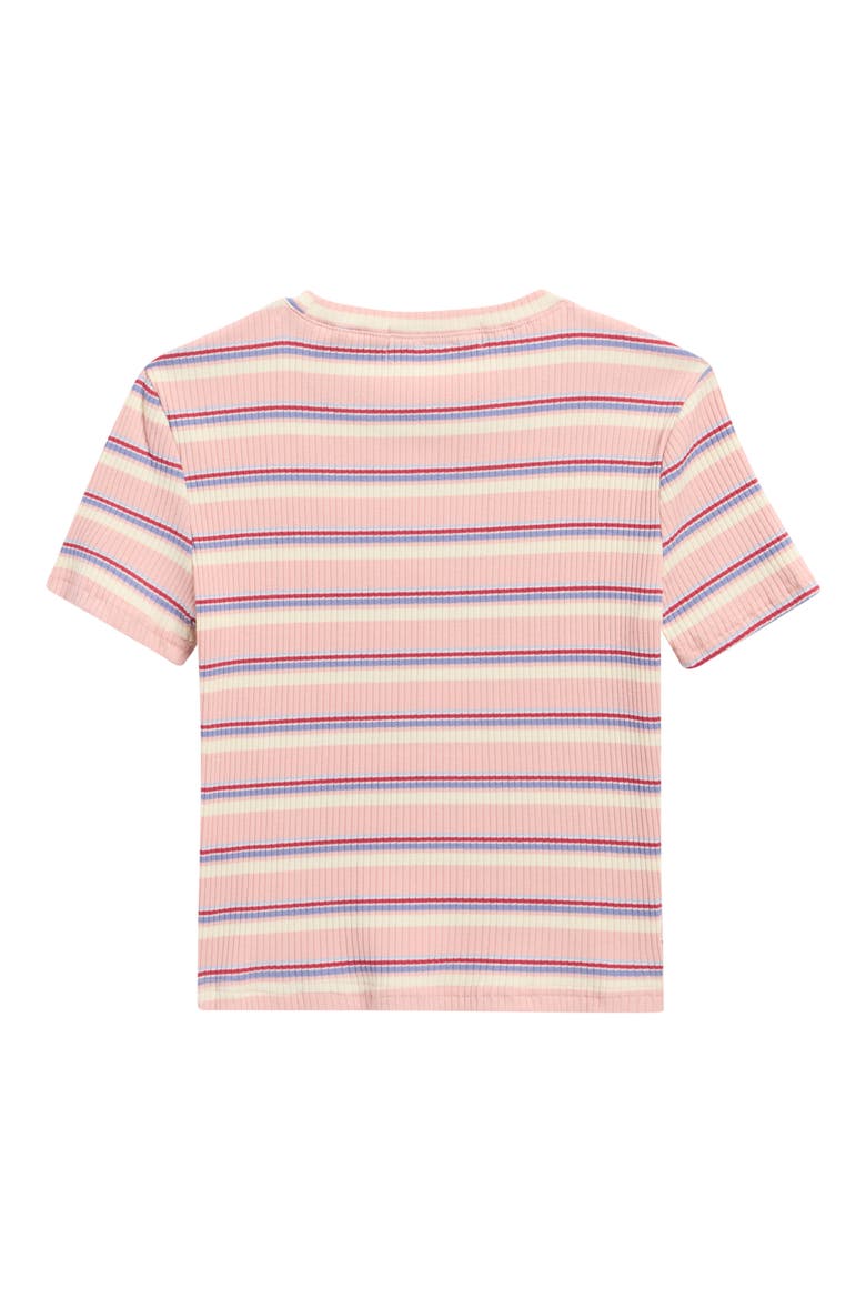 Kids' Stripe Rib T-Shirt, Alternate, color, PINK