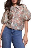 MINT VELVET Floral Print Puff Sleeve Shirt
