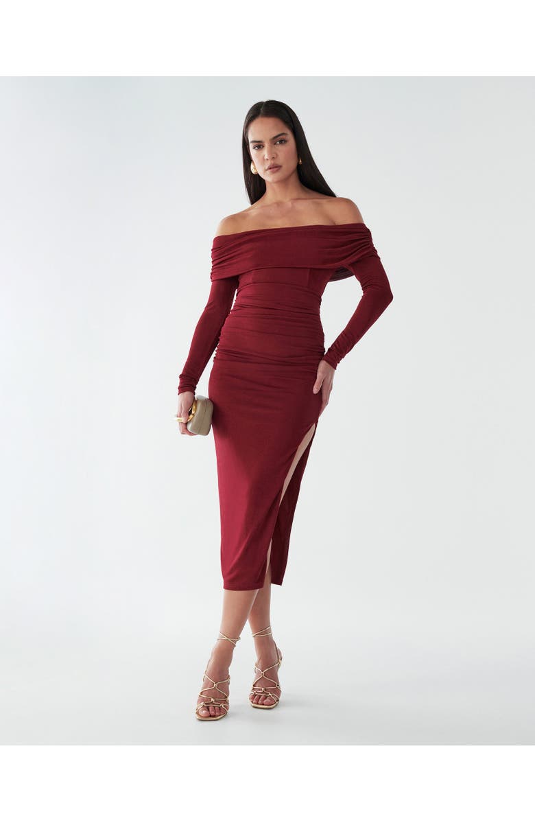 BWLDR Piedra Midi Dress, Main, color, Burgundy