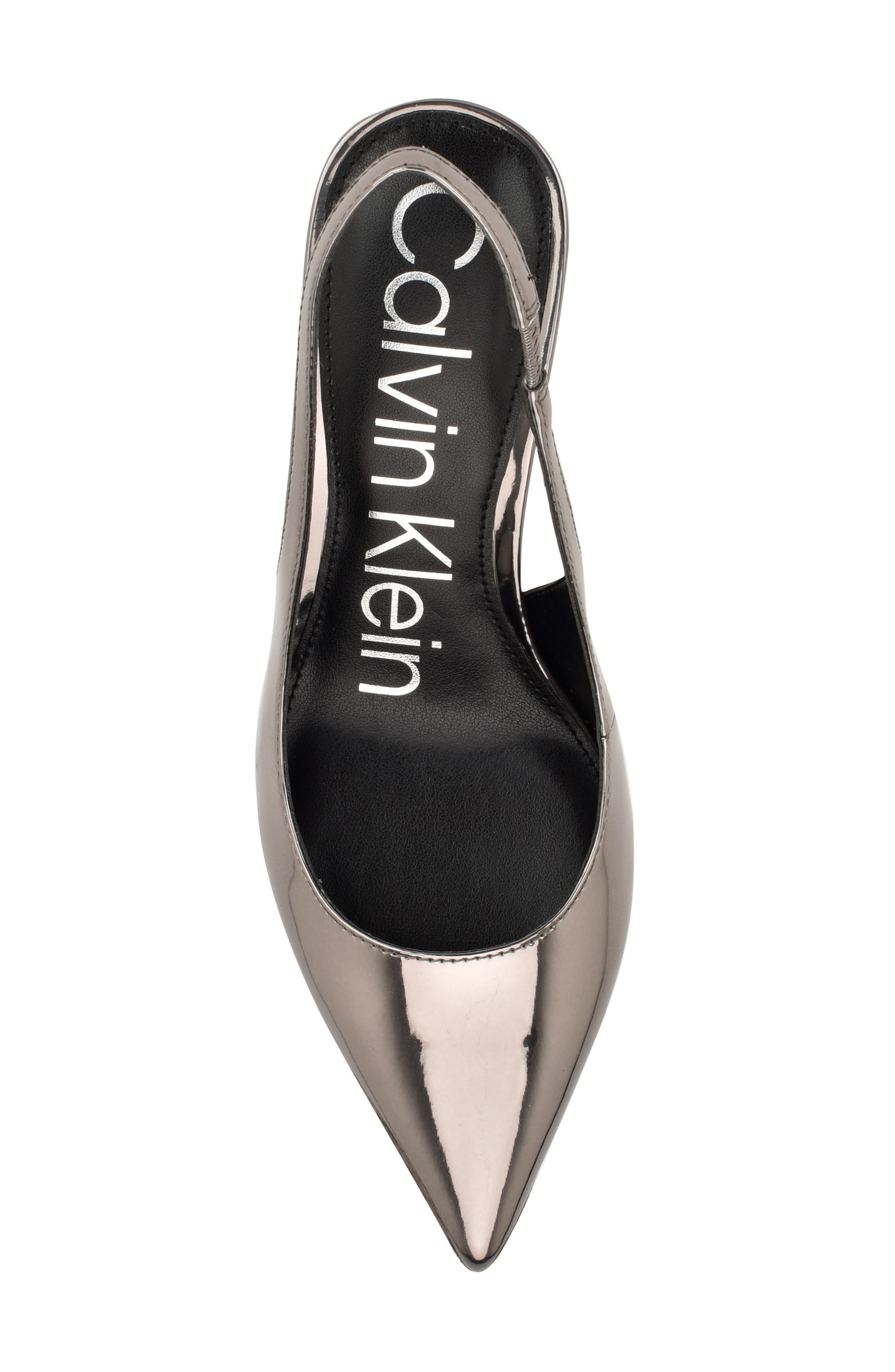 Calvin Klein Cinola Slingback Pointed Toe Pump, Alternate, color, Pewter