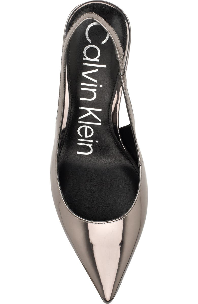 Calvin Klein Cinola Slingback Pointed Toe Pump, Alternate, color, Pewter
