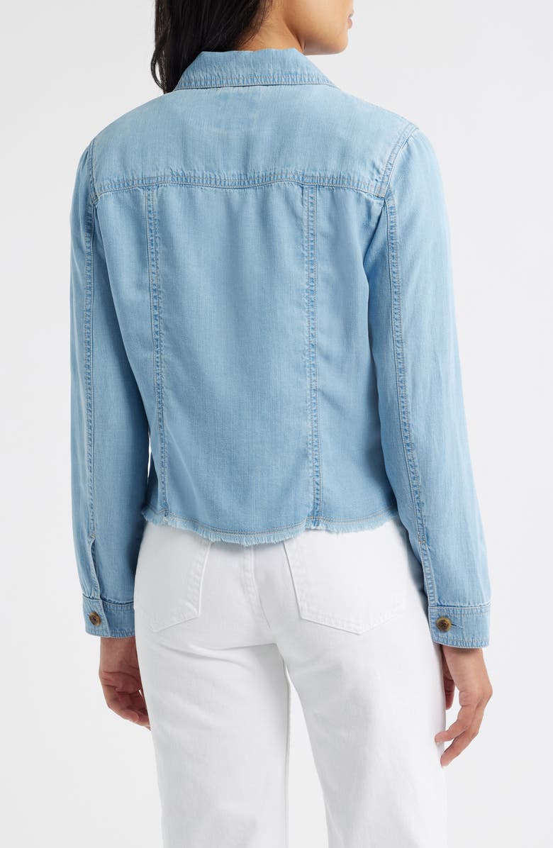 Tommy Bahama Fray Hem Chambray Crop Jacket, Alternate, color, Light Indigo Wash