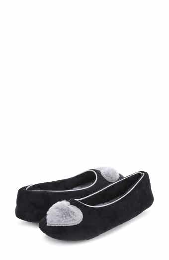 FLOOPI Zoe Heart Ballerina Slipper with Faux Fur Lining