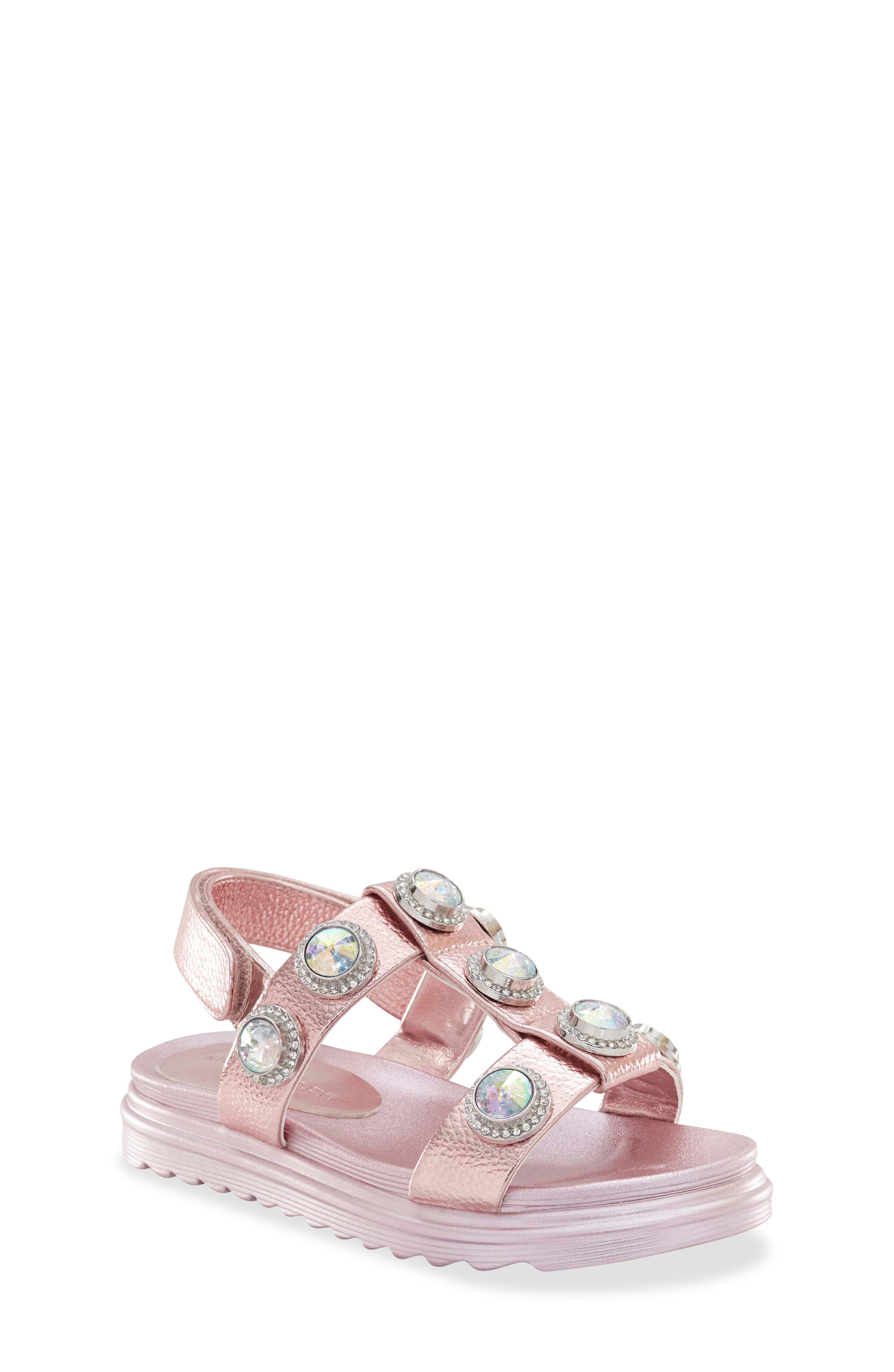 Kurt Geiger London Kids' Mini Orson Crystal Sandal, Main, color, 
