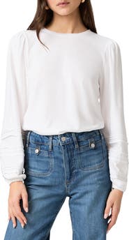 PAIGE Cyrano Pintuck Jersey Top