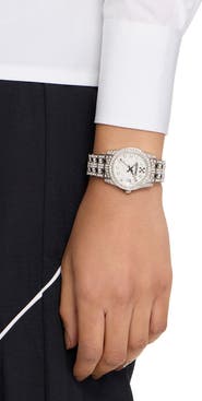 Off-White Discreet Crystal Bracelet Watch, 32mm