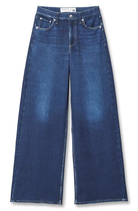 rb Miramar Sofie High Waist Ankle Wide Leg Terry Sweatpant Jeans