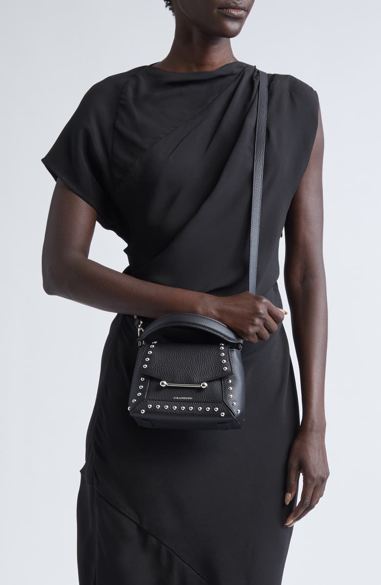 Strathberry Nano Mosaic Studded Leather Top Handle Bag, Alternate, color,