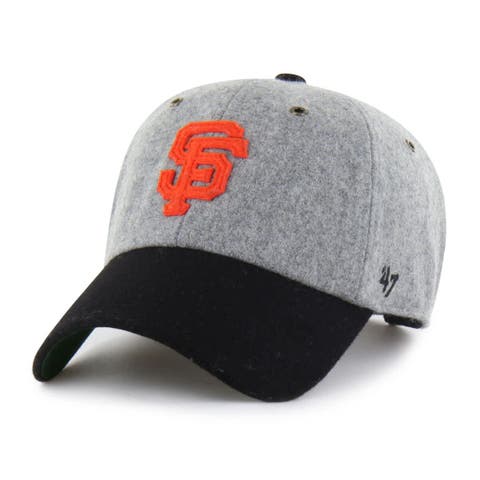 Men's '47  Gray/Black San Francisco Giants Golden Age Wool Clean Up Adjustable Hat