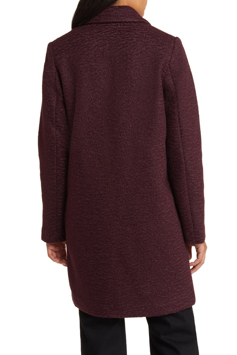 Bouclé Tweed Double Breasted Coat, Alternate, color, BURGUNDY