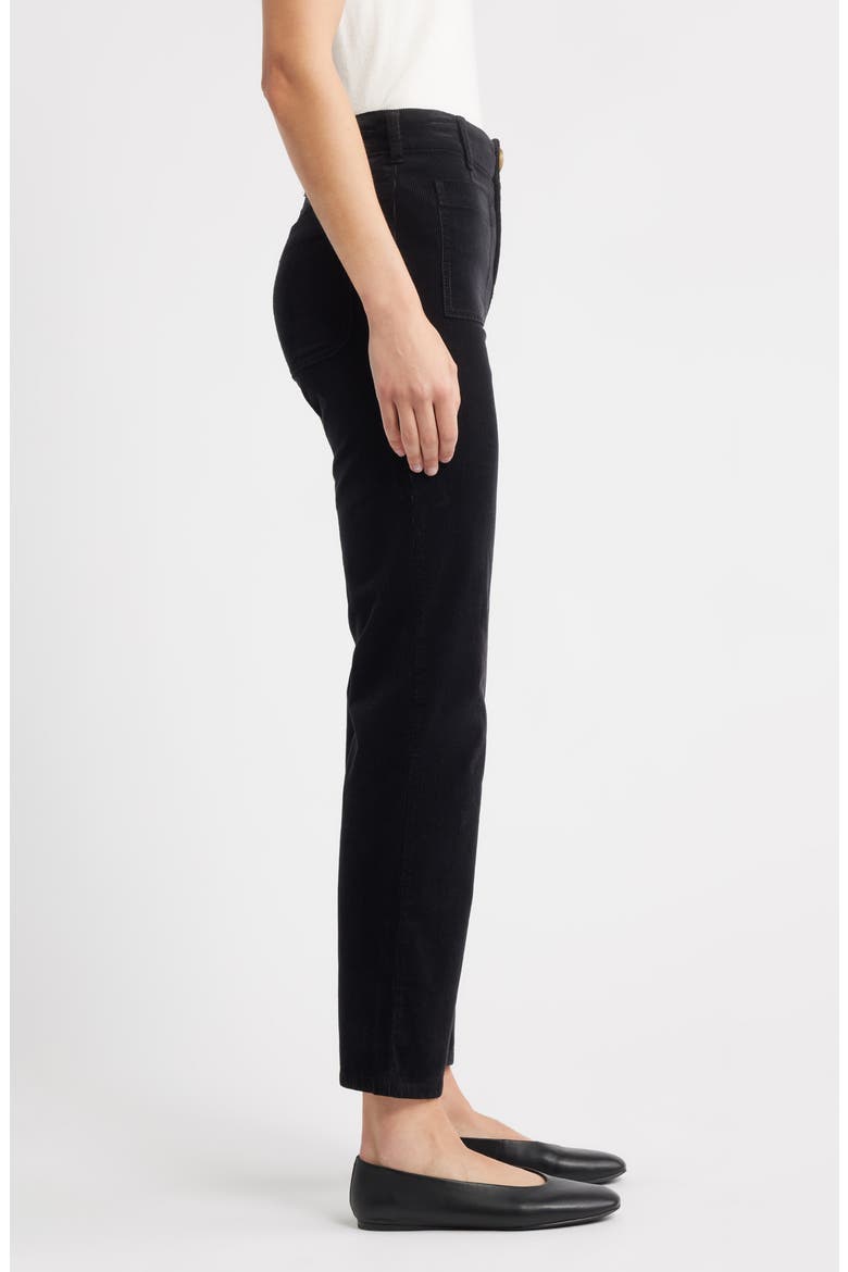 Soho Patch Pocket Straight Leg Corduroy Pants, Alternate, color, BLACK
