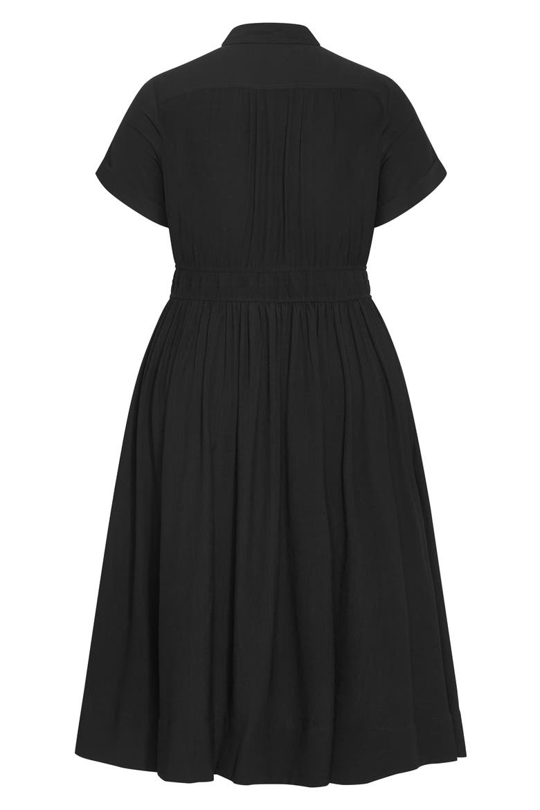 Aria Tie Waist Shirtdress, Alternate, color, BLACK