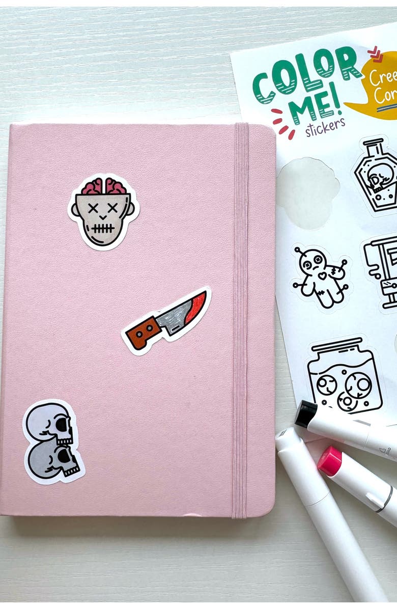 A Brighter Year Color Your Own Sticker Pages, Alternate, color, Halloween