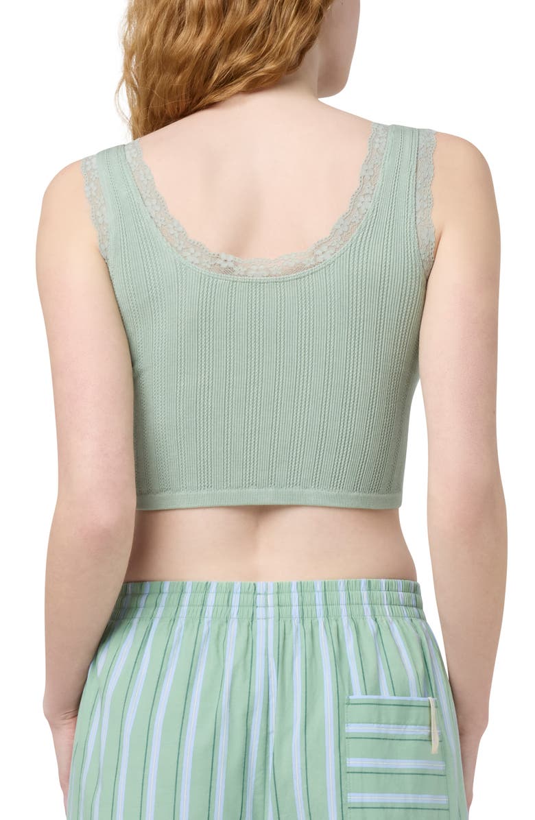 Florence by Mills Lace Trim Crop Tank, Alternate, color, Iceberg Green