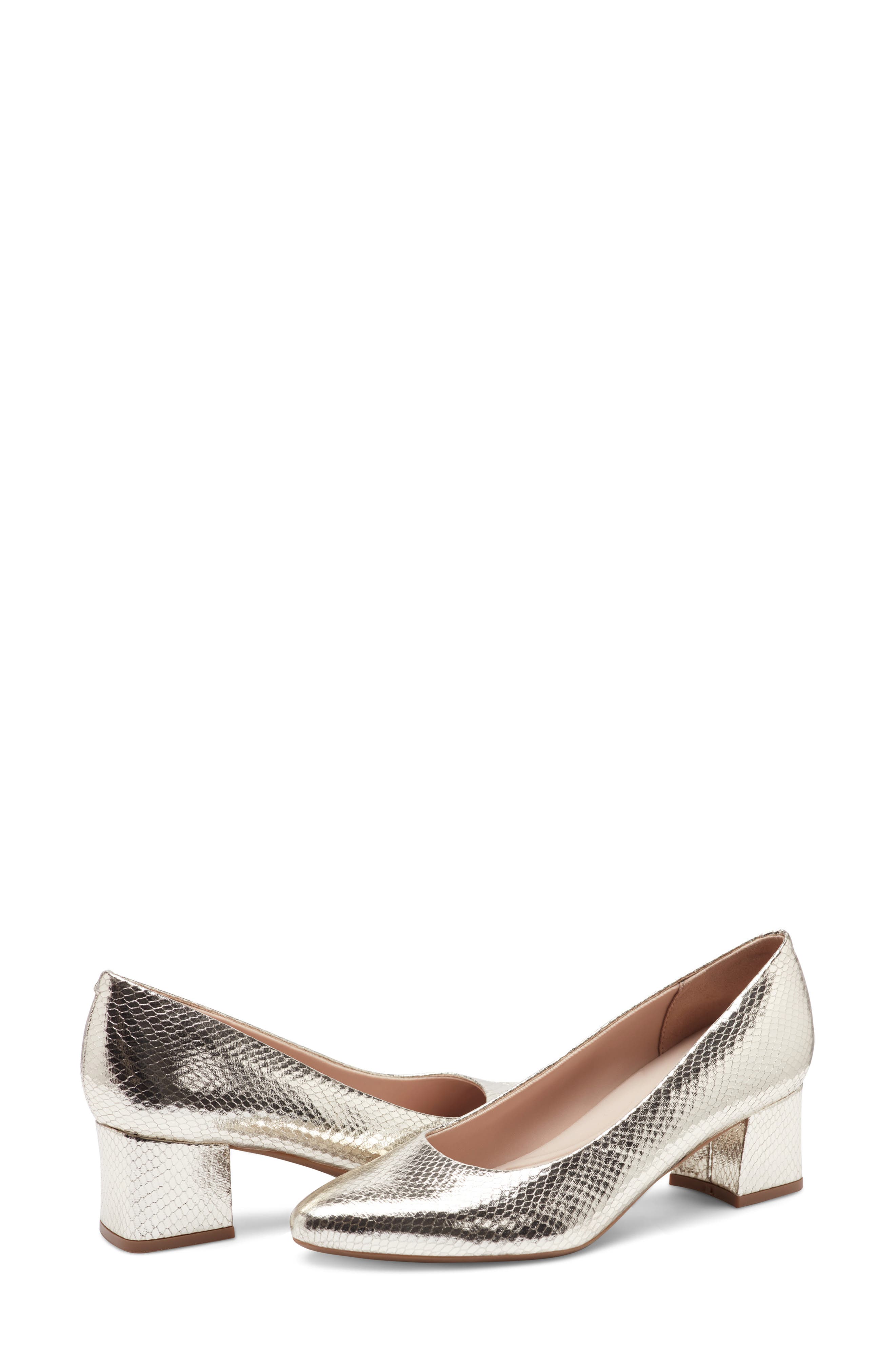 Nicole Almond Toe Pump - Wide Width Available, Alternate, color, GOLD