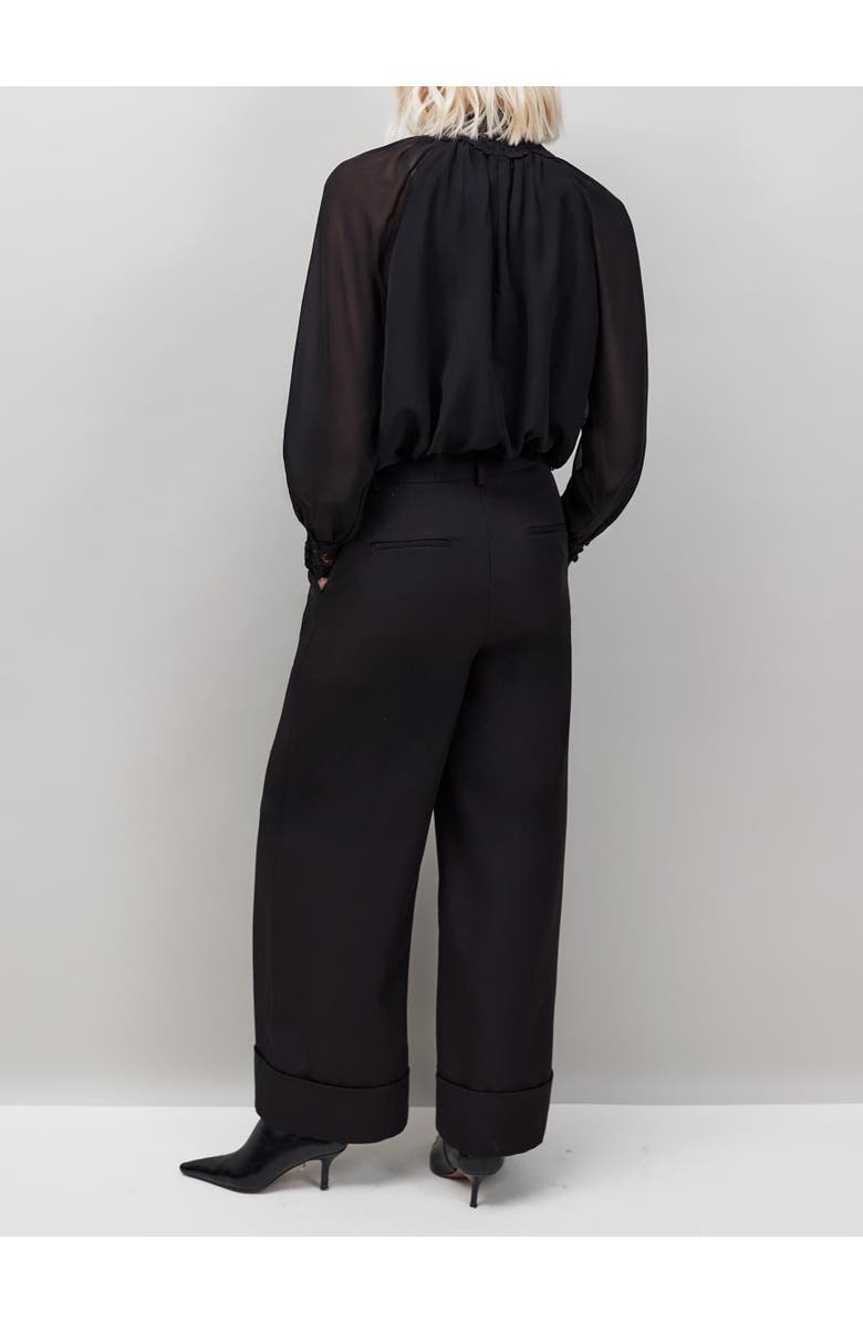 Ro&Zo Lace Neck And Cuff Blouse, Alternate, color,