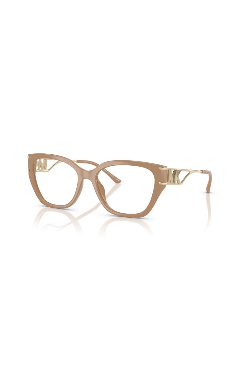 54mm Square optical glasses, Main, color, Beige
