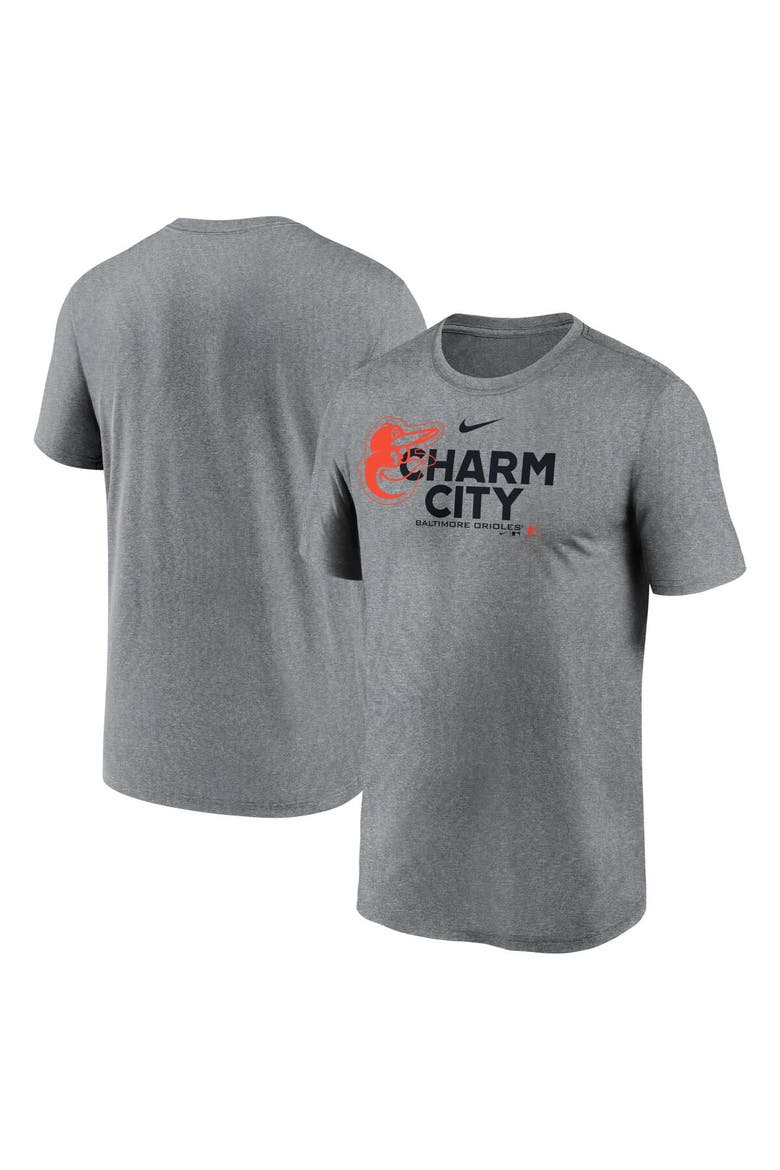 Men's Nike Heathered Charcoal Baltimore Orioles Local Rep Legend Performance T-Shirt, Main, color, Heather Charcoal