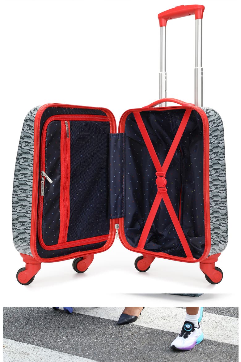 Airline Approved Carry On 5 Piece Luggage Set, Alternate, color, Shark Attack