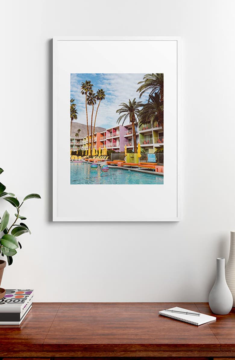 Deny Designs Palm Springs Pool Day VII Framed Art Print, Alternate, color, Blue