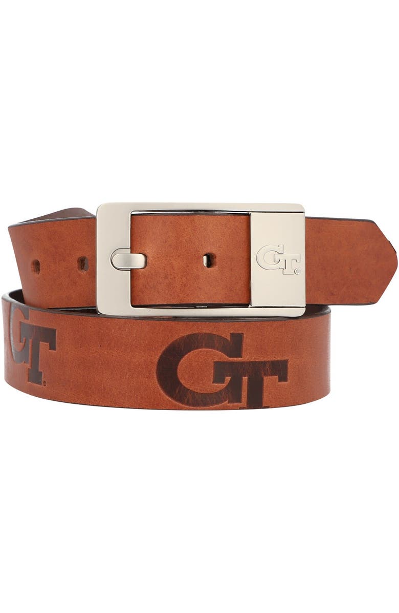 EAGLES WINGS Georgia Tech Yellow Jackets Brandish Leather Belt, Main, color, 
