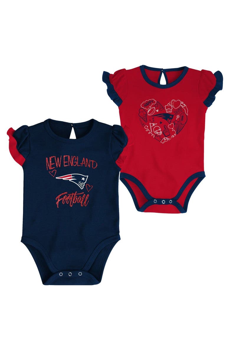 Outerstuff Newborn & Infant Navy/Red New England Patriots Too Much Love Two-Piece Bodysuit Set, Main, color, Navy