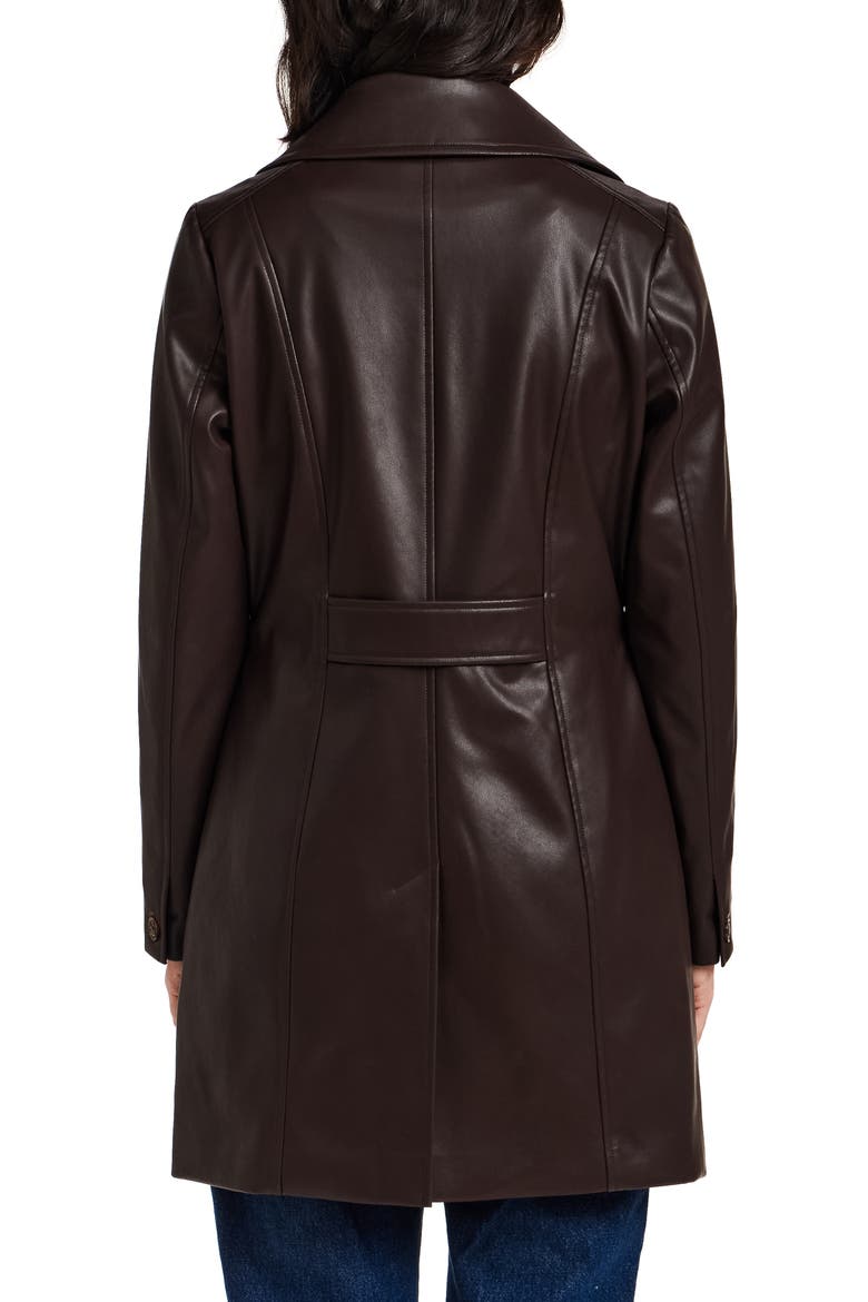 Faux Leather Coat, Alternate, color, RAISIN