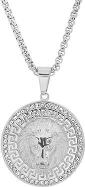 HMY JEWELRY Pave Lion Head Pendant Necklace