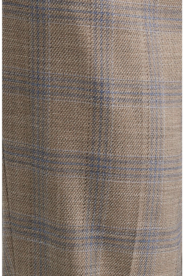 Plaid Straight Leg Ankle Pants, Alternate, color, NATURAL CLAY MULTI