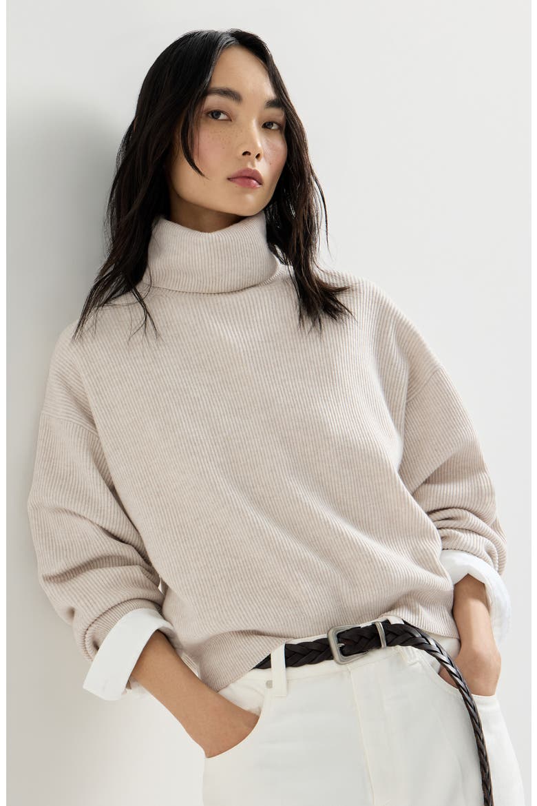 Wool, cashmere and silk sweater, Alternate, color, Cool Beige