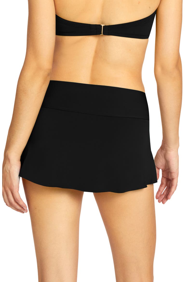 Ava Skirted Bikini Bottoms, Alternate, color, BLACK