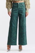 Avec Les Filles Paisley Print Wide Leg Jeans