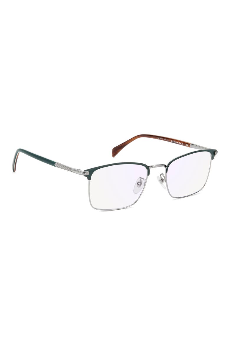 54mm Rectangular Optical Glasses, Alternate, color, MATTE GREEN RUTHENIUM/ BLUE SP