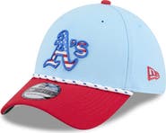 New Era Men's New Era Light Blue/Red Athletics 2025 Fourth of July 39THIRTY Flex Hat