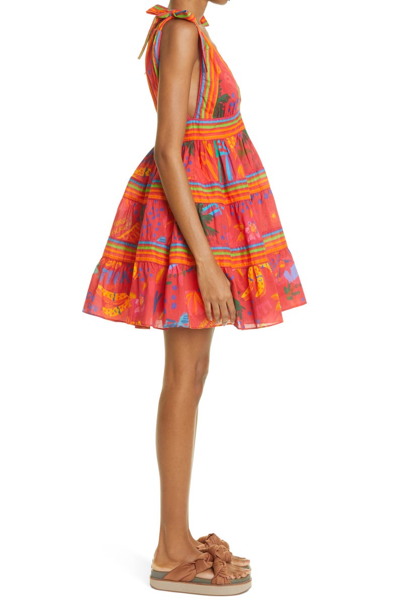 FARM Rio Good Vibes Cotton Minidress, Alternate, color,