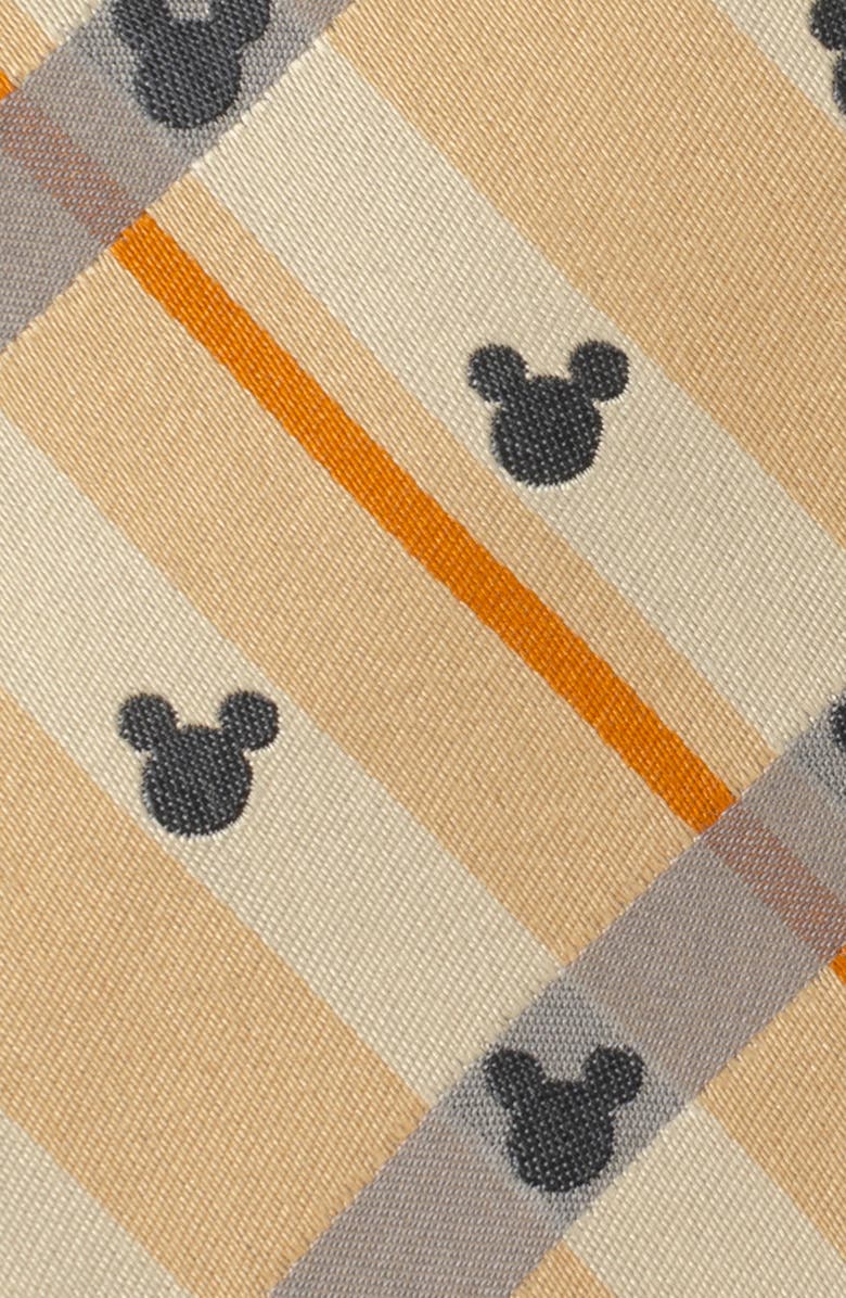 Cufflinks, Inc. x Disney Mickey Tan Plaid Silk Tie, Alternate, color, Tan