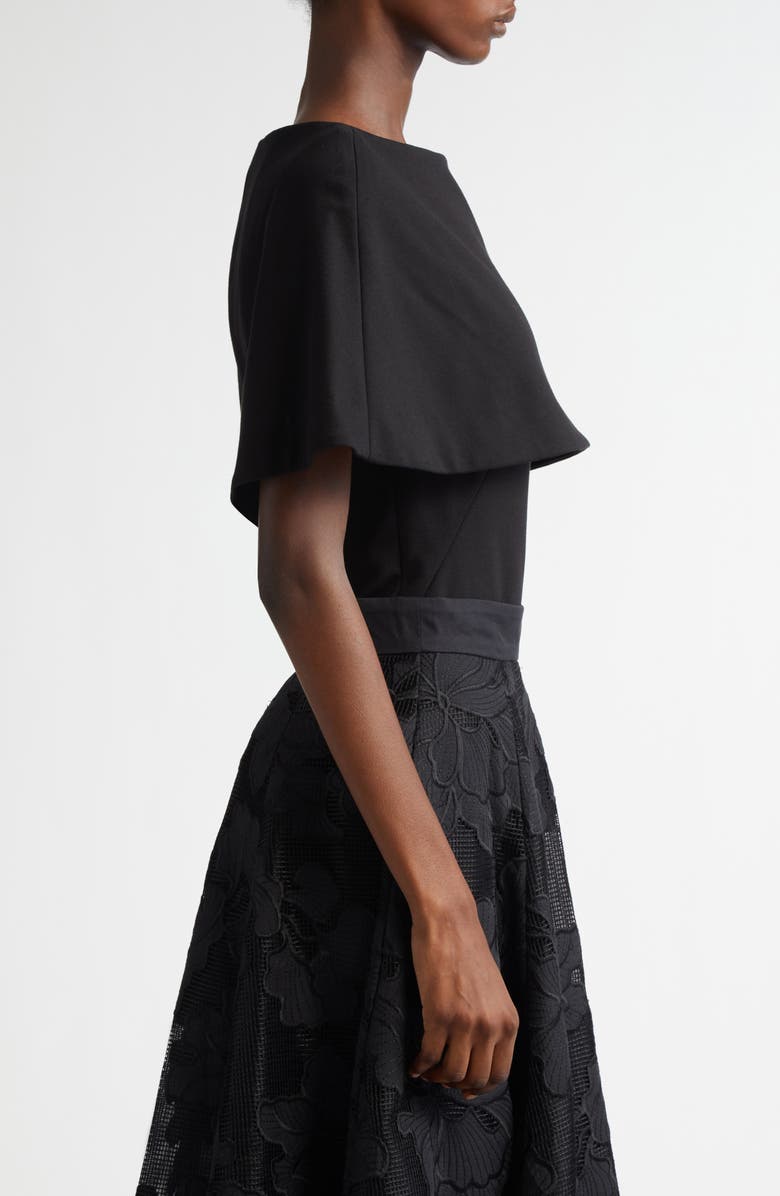 Lela Rose Bateau Neck Capelet Top, Alternate, color,