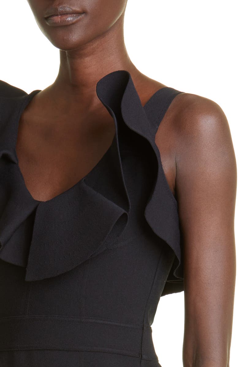 McQueen Asymmetric Ruffle Cap Sleeve Minidress, Alternate, color, 