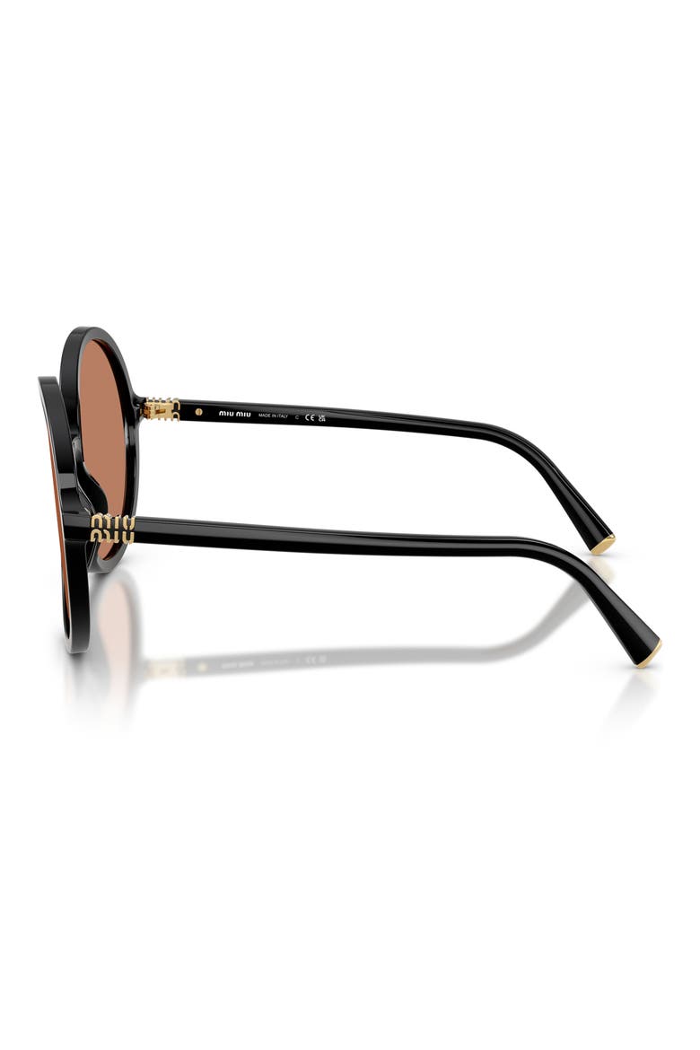 59mm Round Sunglasses, Alternate, color, BLACK / BROWN
