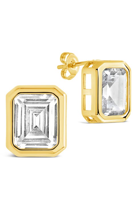 Camille Bezel Cubic Zirconia Stud Earrings