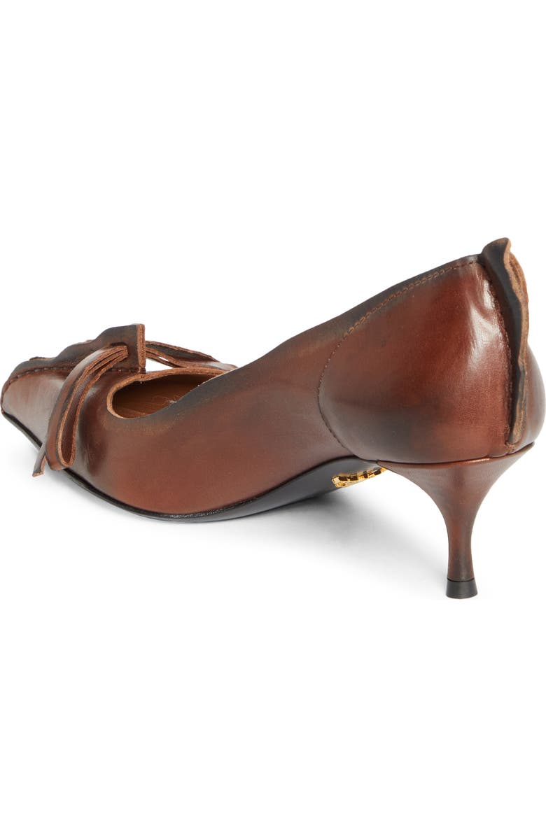Prada Exposed Seam Kitten Heel Pump, Alternate, color, Cacao